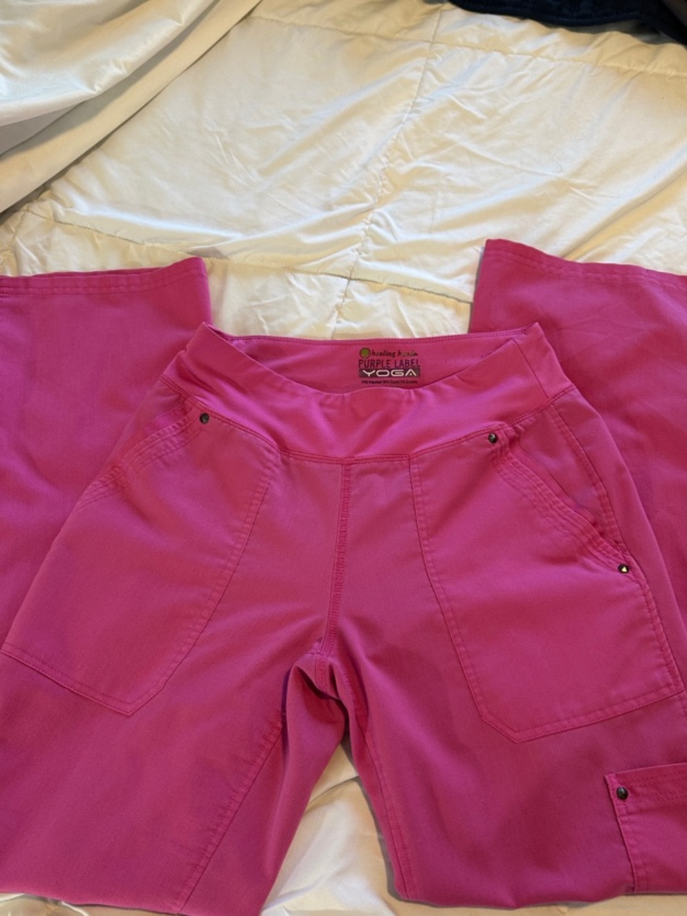 Healing Hands Purple Label Gradient Yoga Scrub bottoms in Pink XS